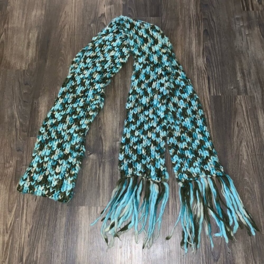 Blue & Green Knit Scarf